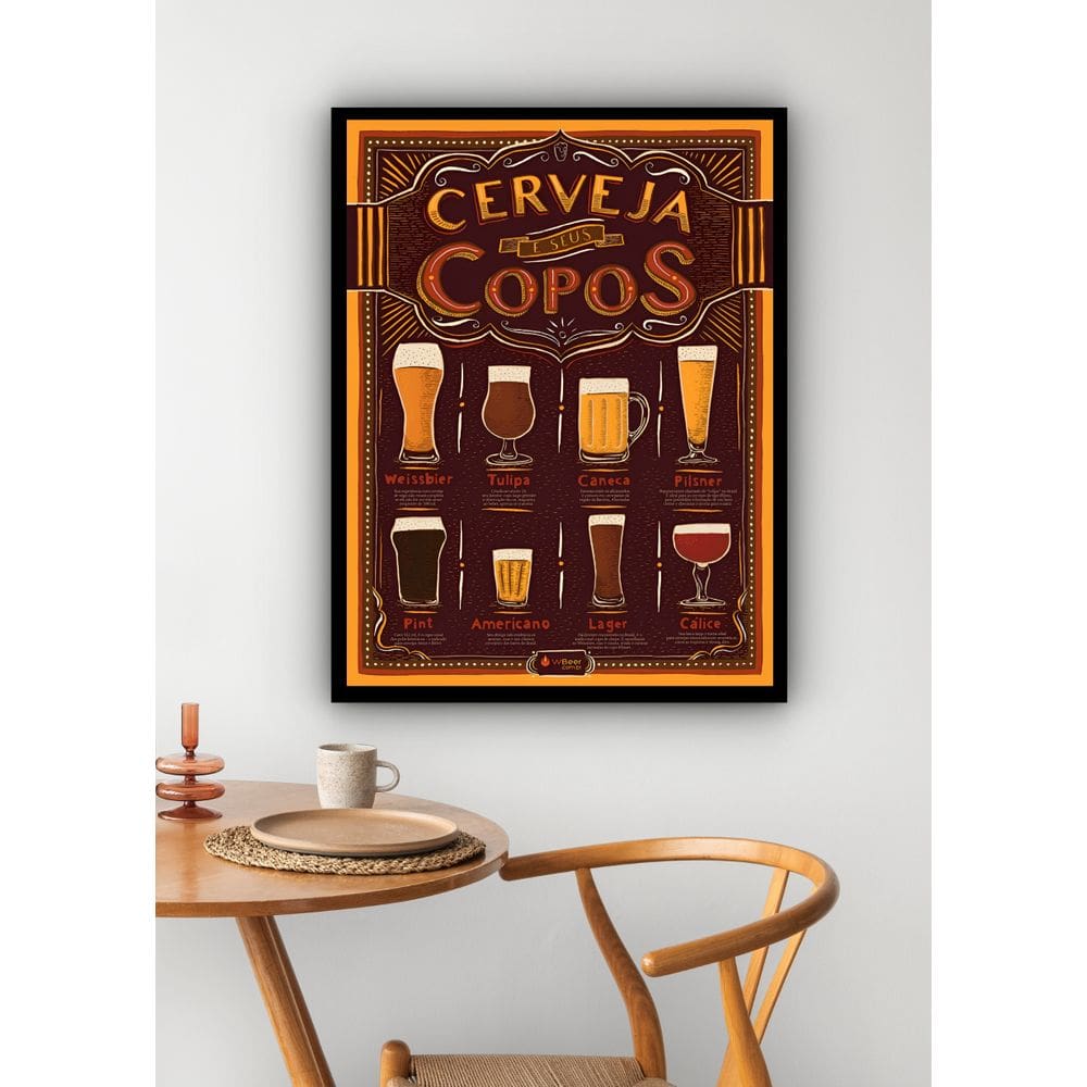 Quadro Decorativo Cerveja E Seus Copos  - 70x50cm