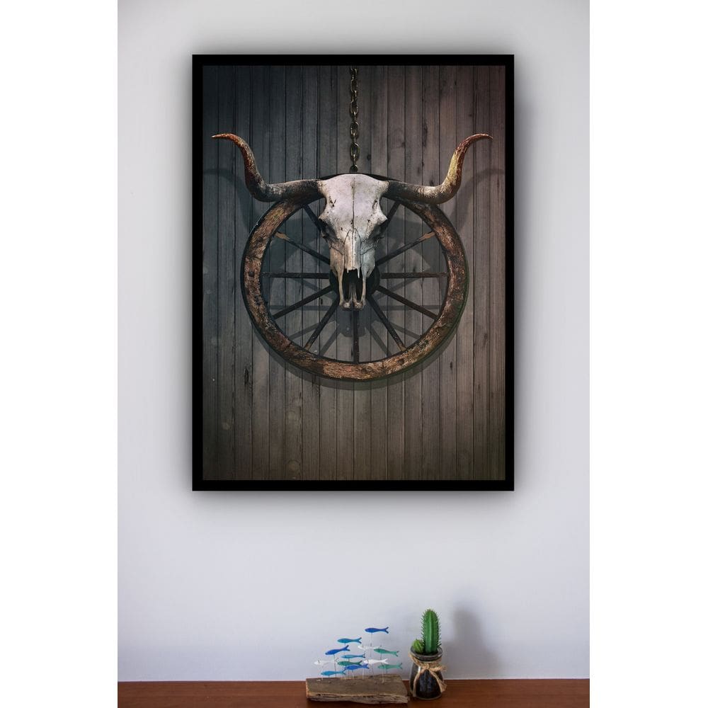 Quadro Decorativo Cabeça de Boi - 70x50cm