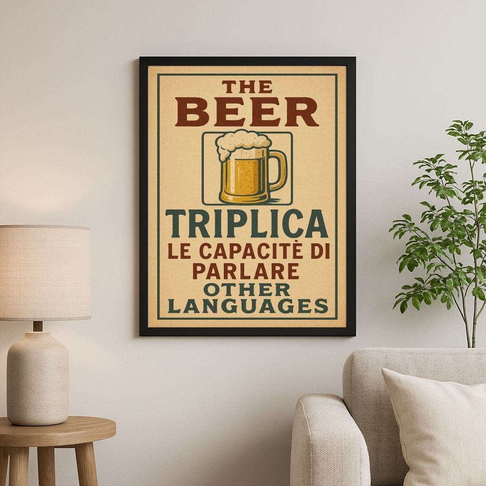 Quadro Decorativo Engraçado Cerveja 24x18cm