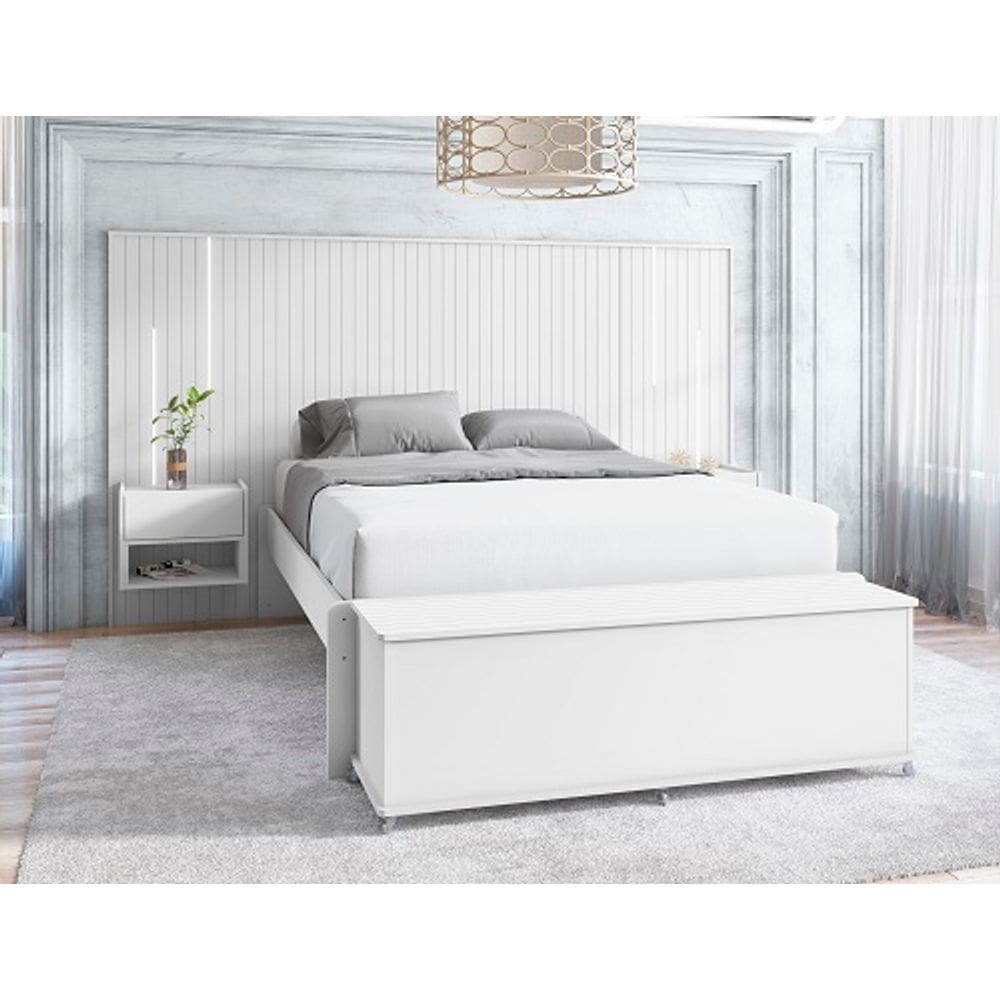 Baú Banco Luca Branco - Casa D Móveis