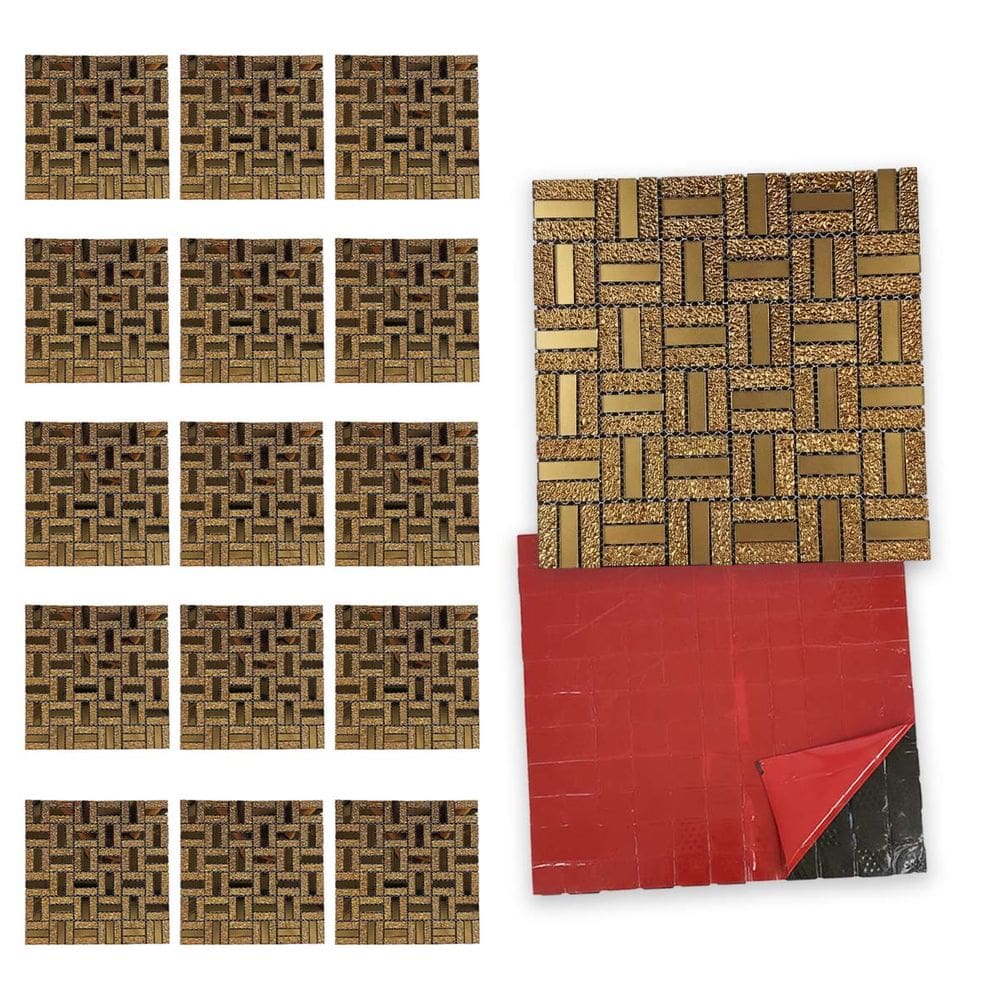 Pastilha De Vidro Adesiva Kit 15 Uni Parede Banheiro Cozinha Decorativa Moderna Reforma Requintado Facil Aplicacao