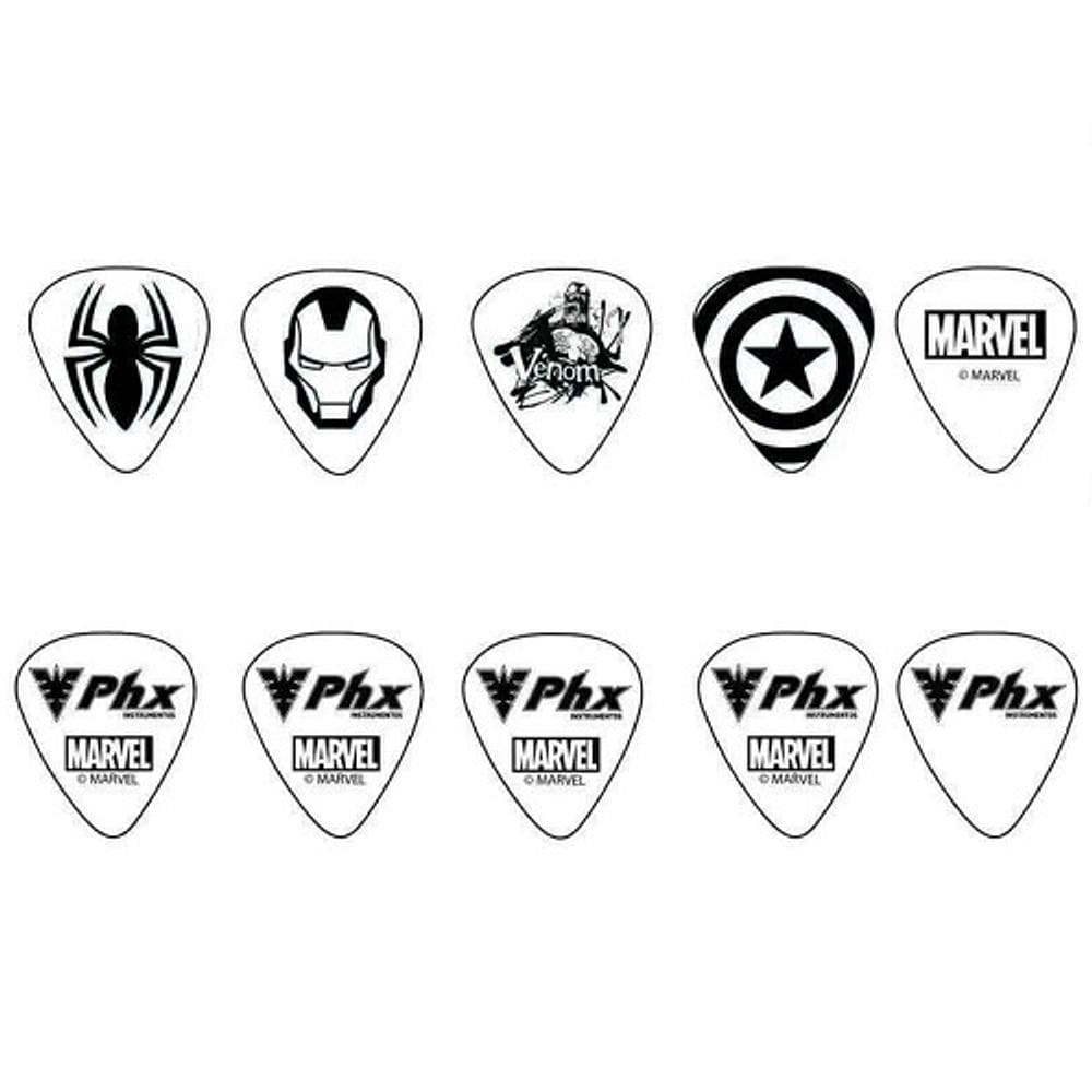 Pacote C/10 Palhetas PHX Marvel Média