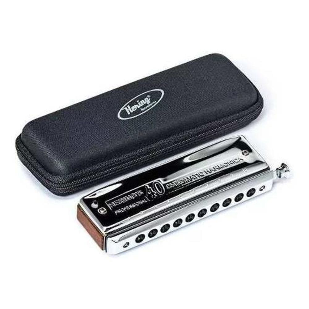 Gaita De Boca Harmônica Hering Chromatic 40 Em C  Dó  5140C