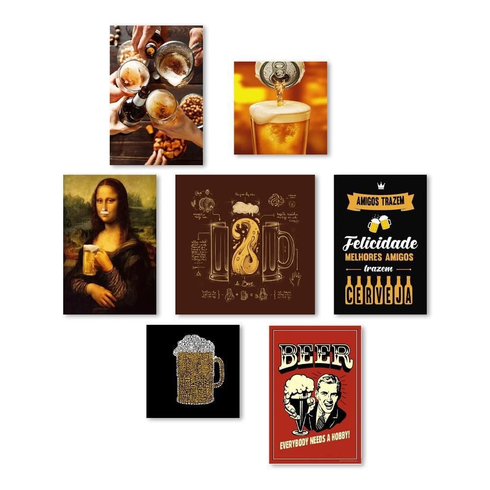 Kit Quadros Decorativos Bebidas Cerveja