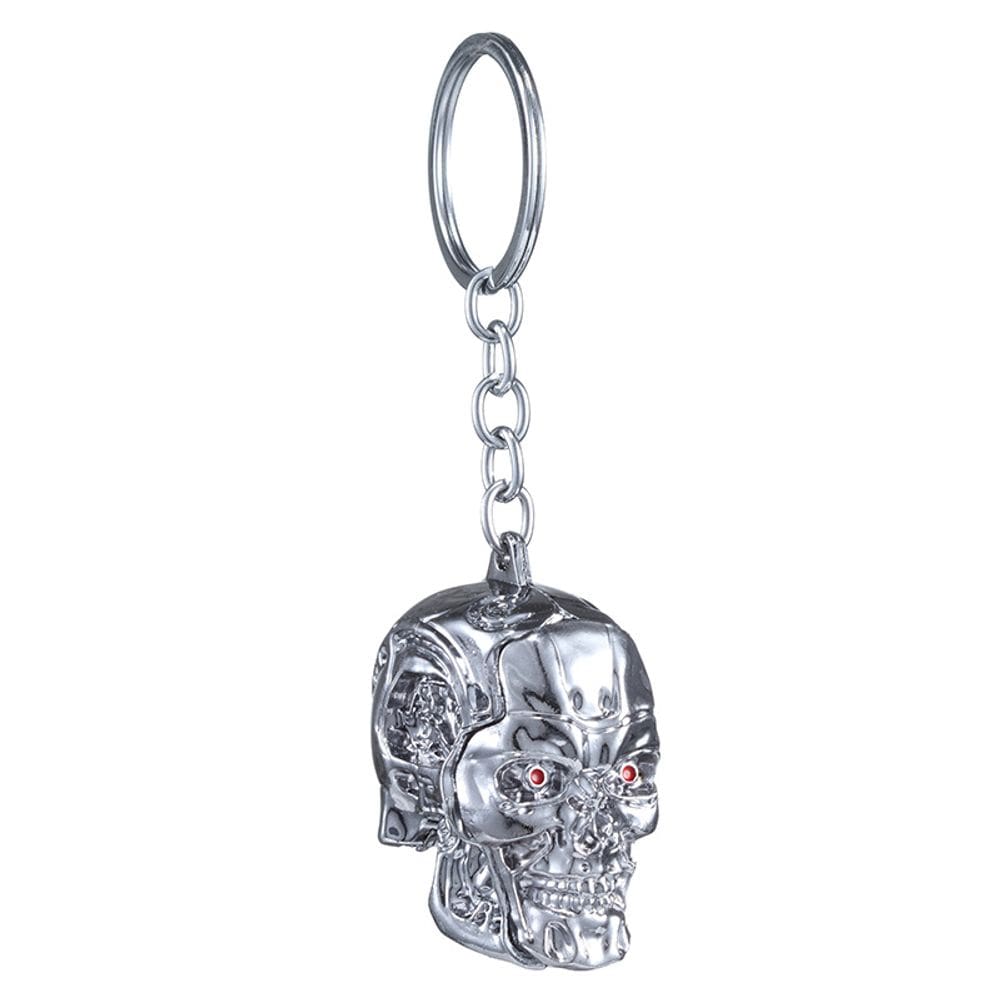 Chaveiro Halloween Terminator Skull Head Silver