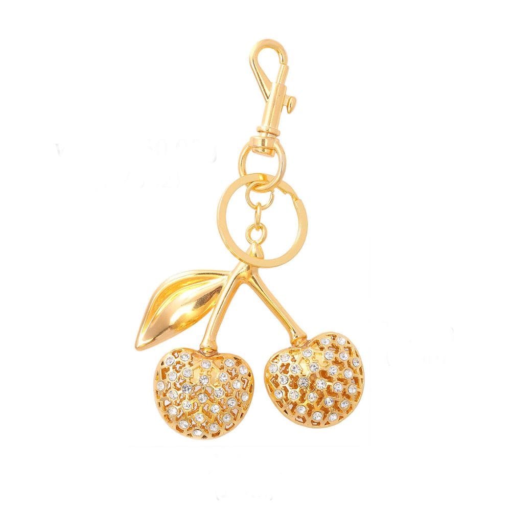Chaveiro: chaveiro de cristal de luxo com design de cereja para mulheres