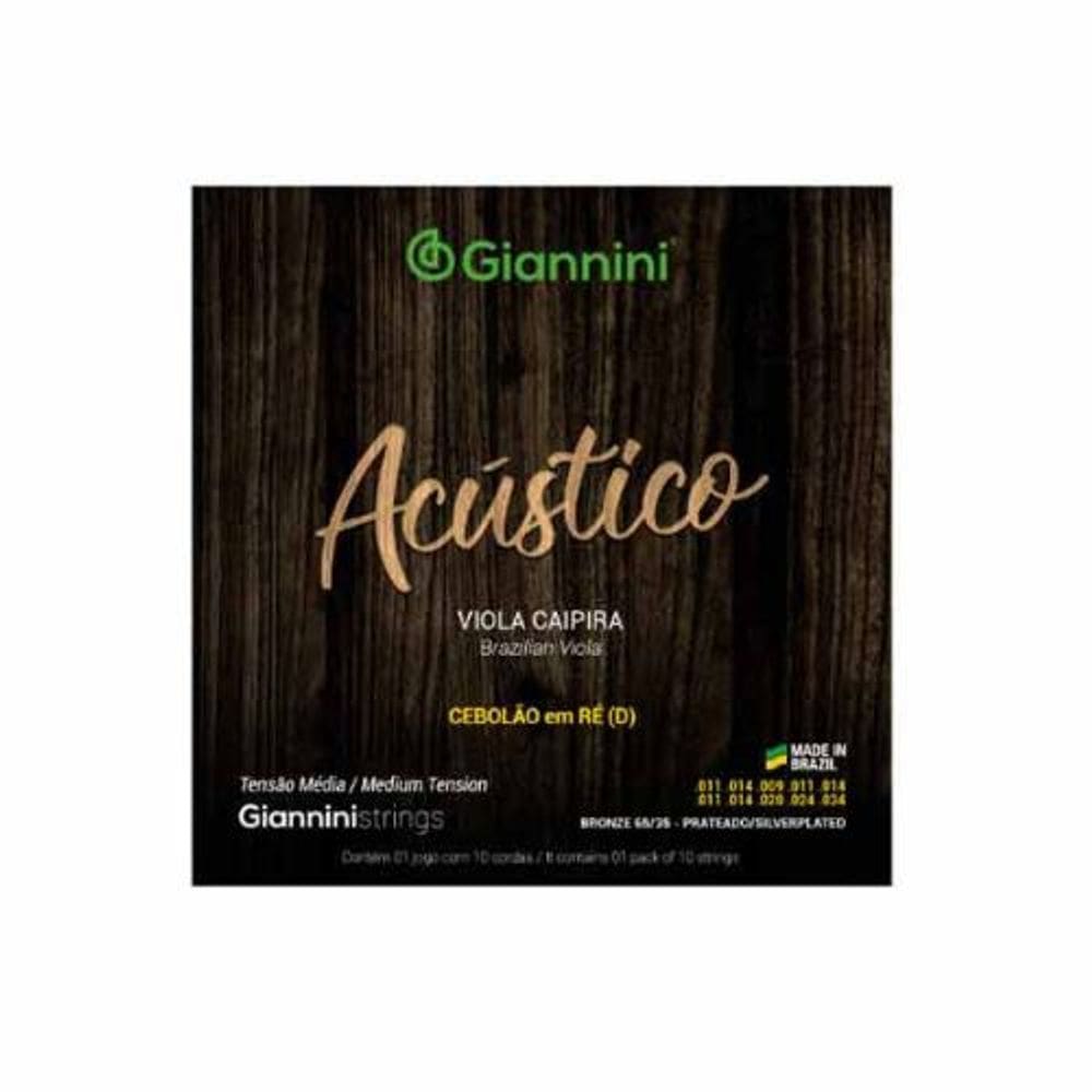 Encordoamento Para Viola 10 Cordas Acústico Giannini (.011 - .034)