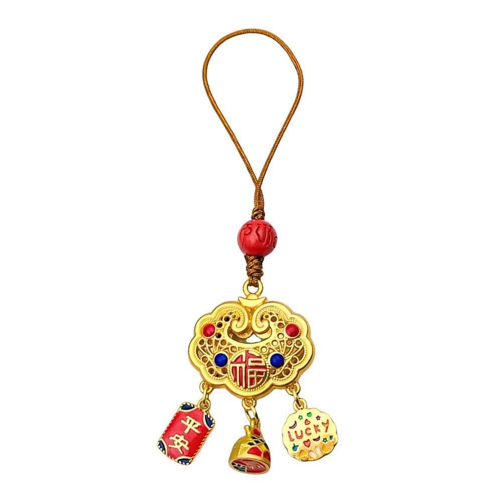 Chaveiro feito à mão com personagens divertidos chineses com trava de paz