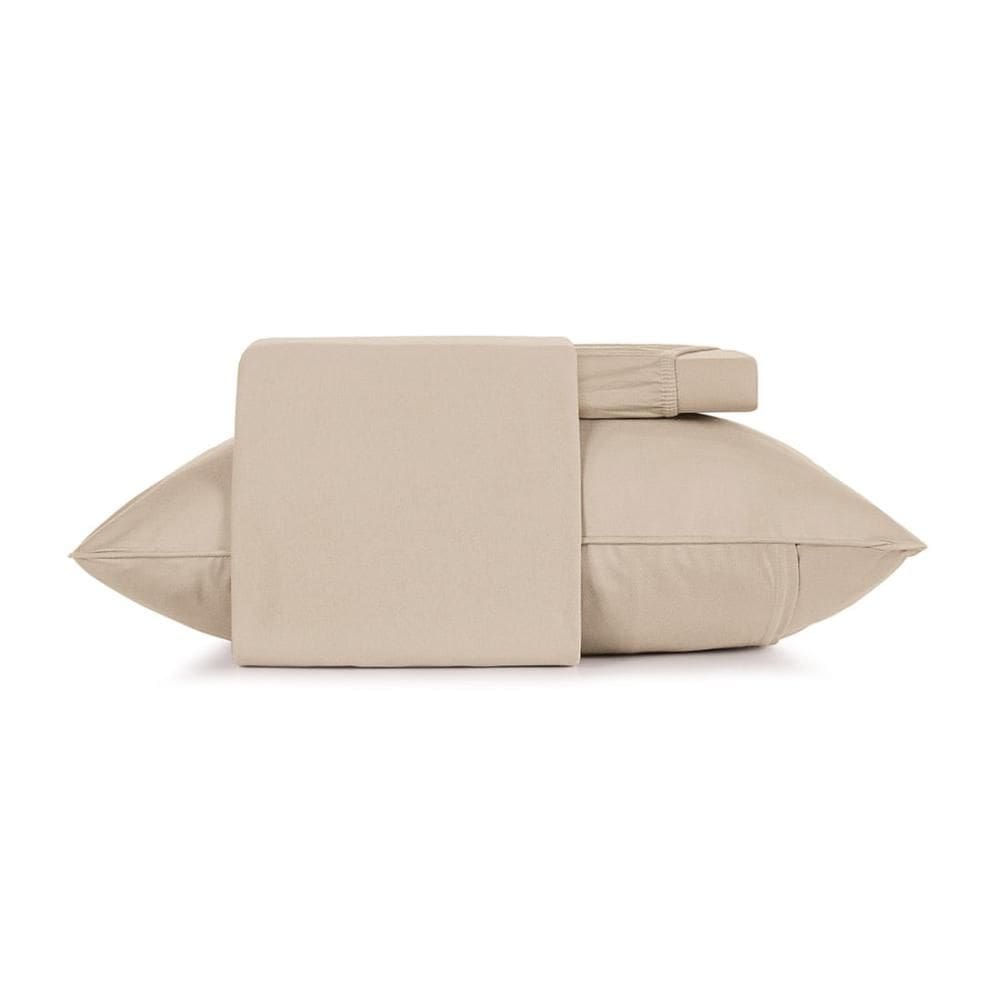 Jogo De Cama King 4 Peças Altenburg Malha Fio Penteado Bege Mocha