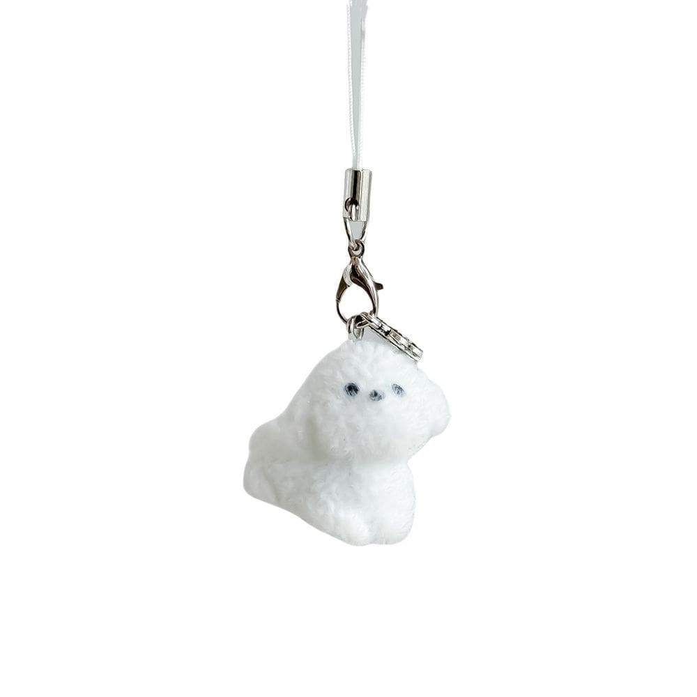 Chaveiro Lindo Chaveiro de pelúcia de resina para cães Bichon Frise