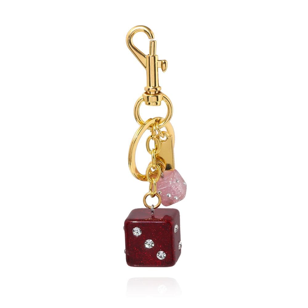 Chaveiro Chaveiro Sparkling Pink Dice para bolsas e presentes