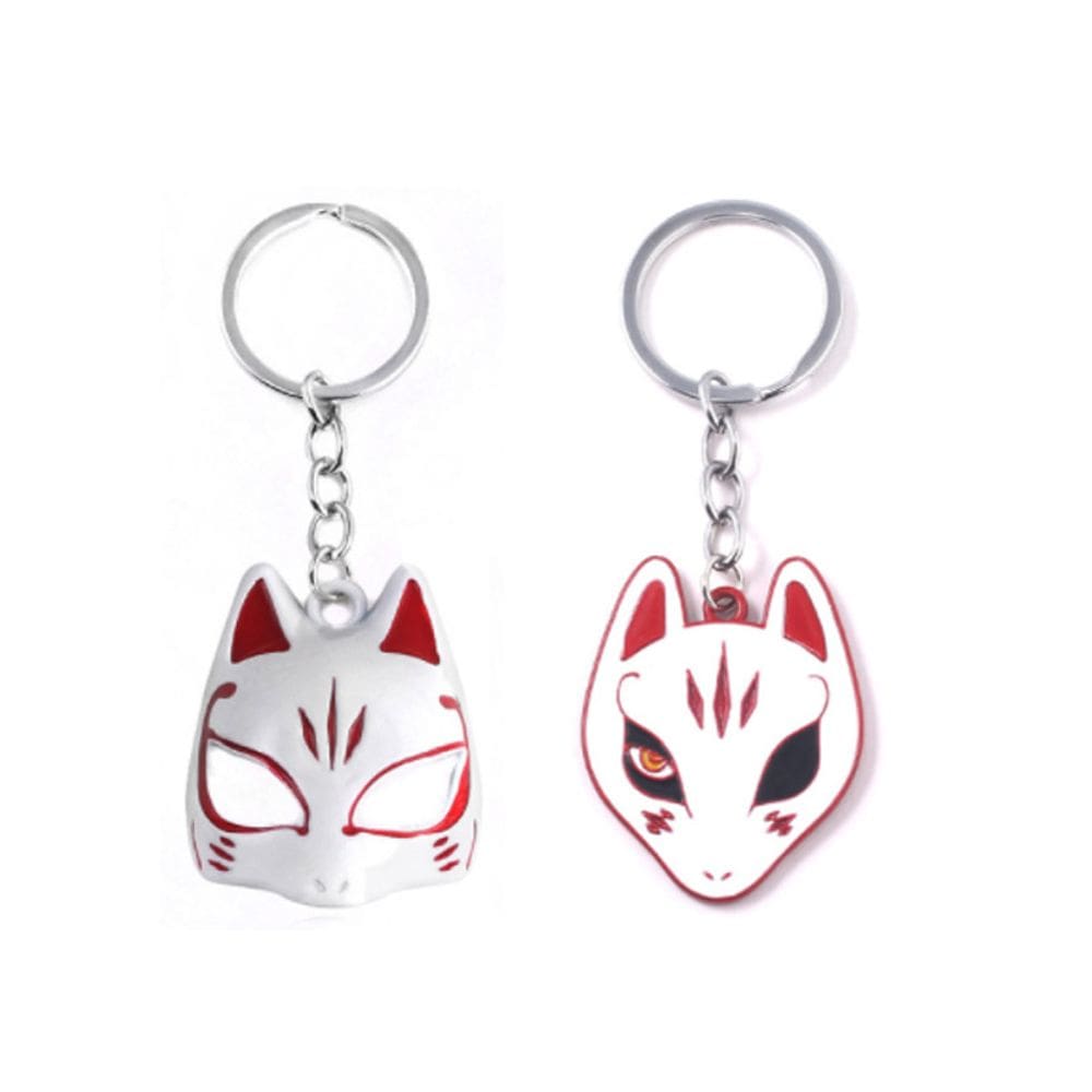 Chaveiro Anime Fox Mask Chaveiro de metal estilo japonês