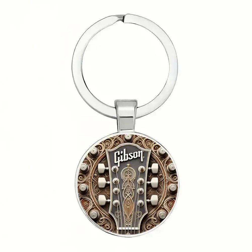 Chaveiro, chaveiro, pingente, cabeçote de guitarra Gibson