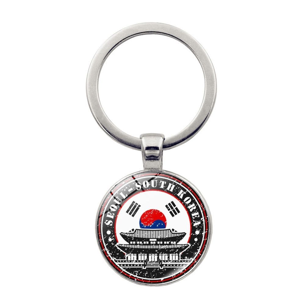 Chaveiro com design de bandeira e marco da Coreia do Sul para viajantes