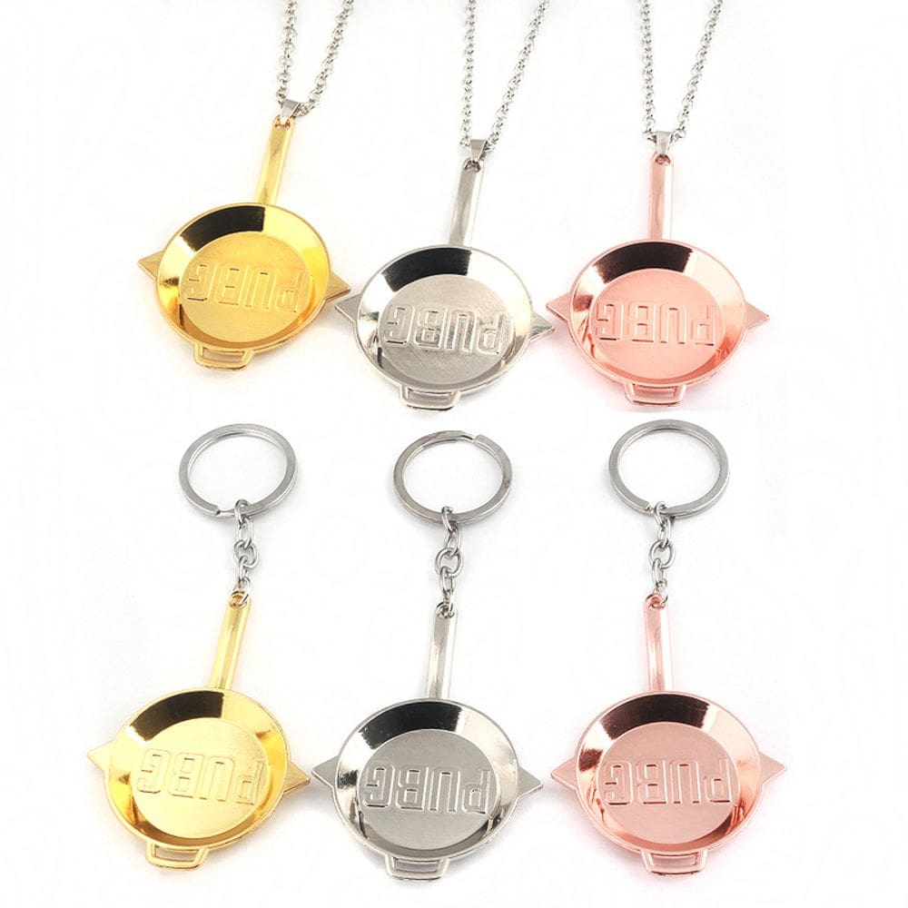 Conjunto de chaveiros e pingentes PUBG Fried Pan para fãs