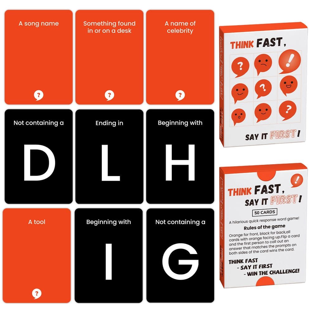 Party Card Game Think Fast Say It First Quick Response