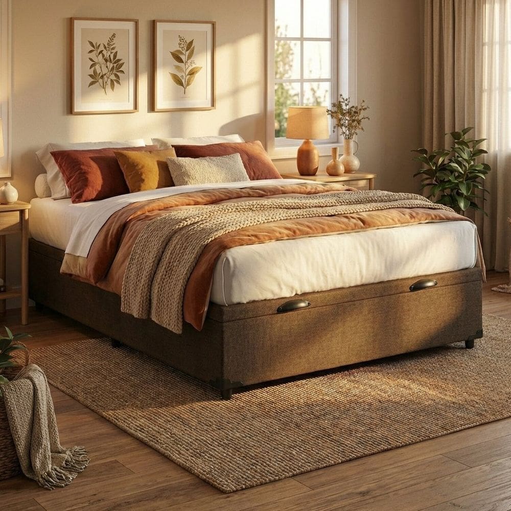 Cama Box C/bau Casal 1,38 Marrom