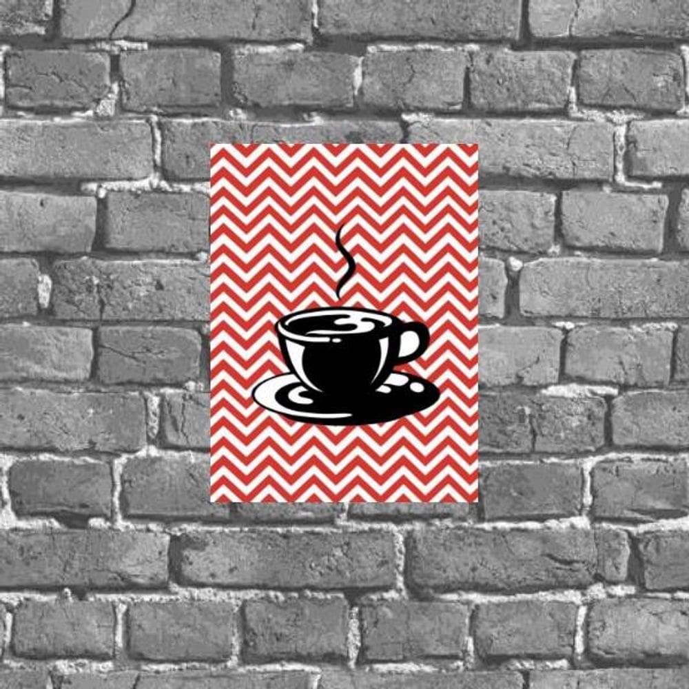 Placa Decorativa Xícara De Café 18x27cm