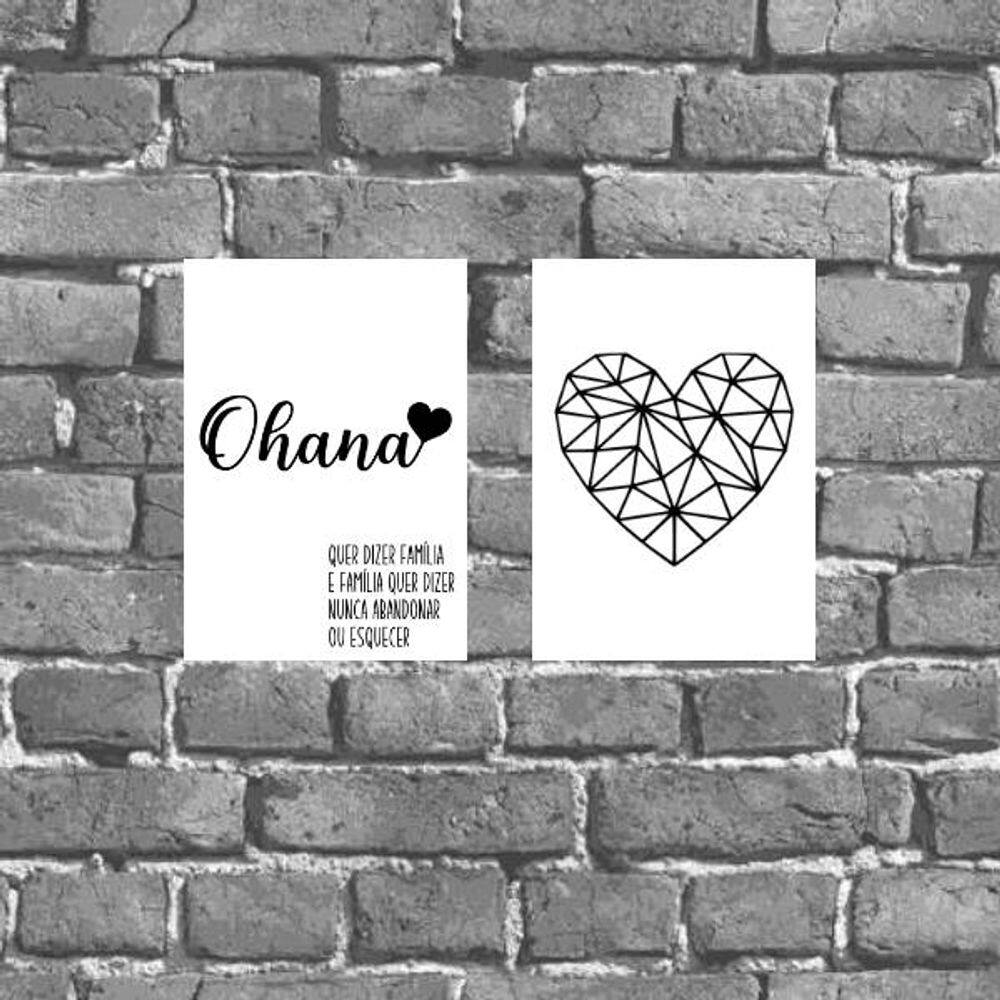 Kit 2 Placas Decorativas Ohana 18x27cm