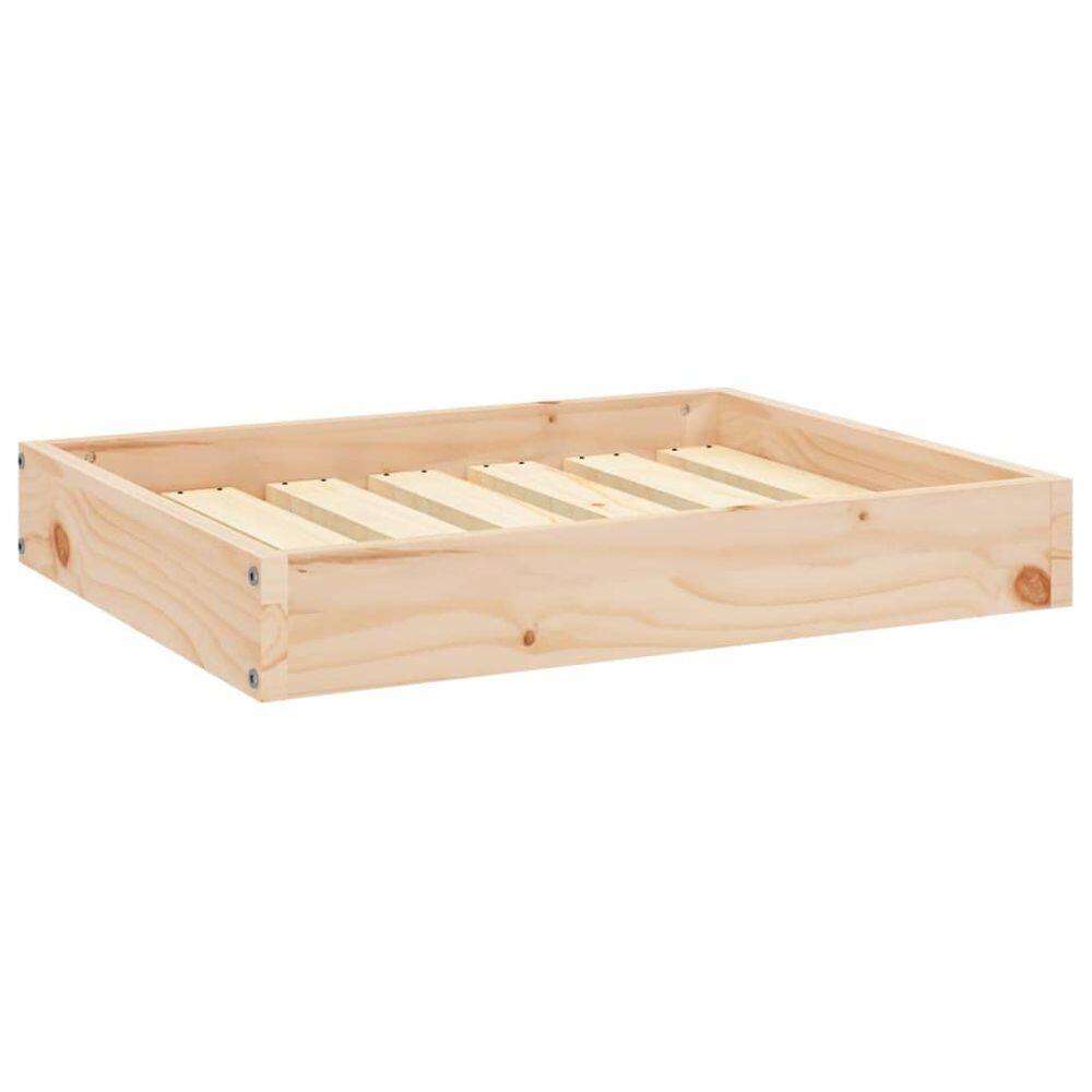 Cama para Cachorro vidaXL com Estrutura de Pinus Maciço Natural Marrom 60x49x9 cm