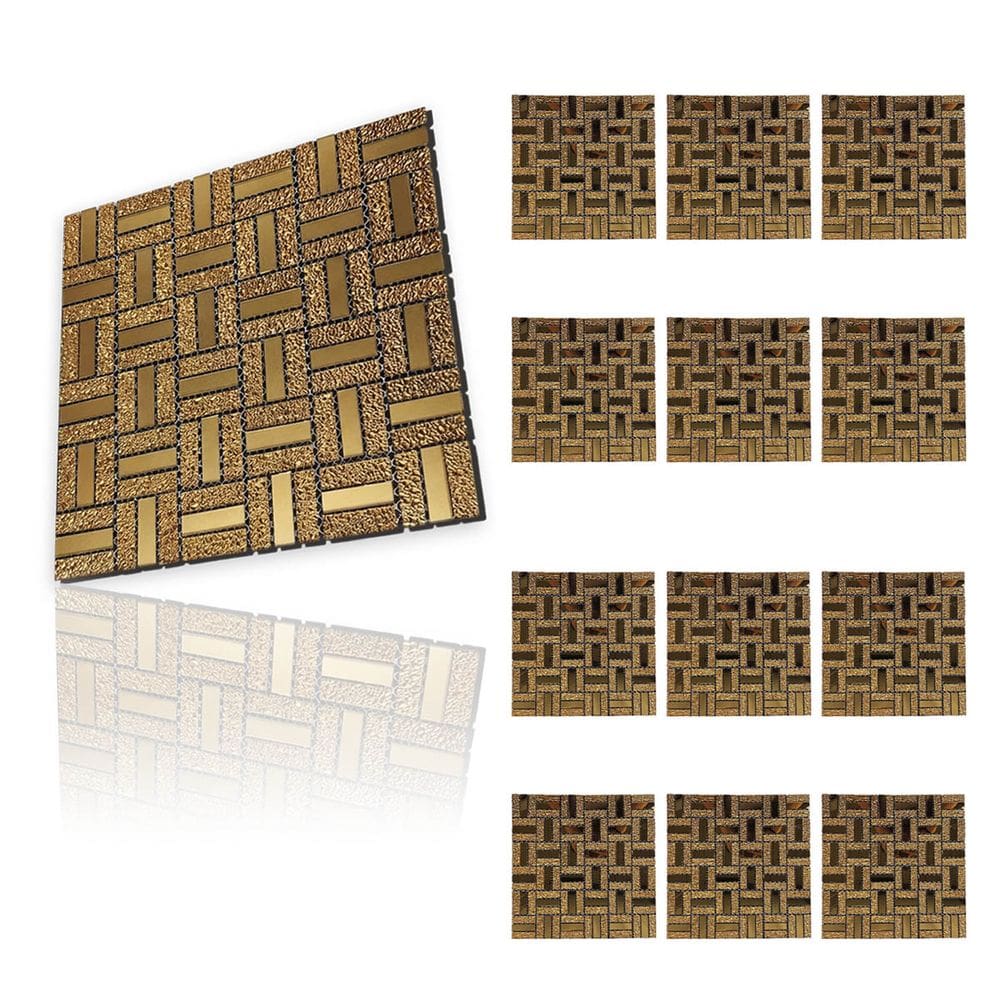 Pastilha De Vidro Autocolante Kit 12 Uni Parede Sala Cozinha Box Banheiro Decorativa Facil Aplicacao Requintado Moderna