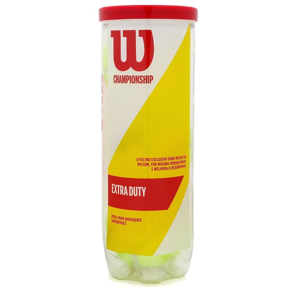 Tubo Bola de Tênis Wilson Championship Extra Duty com 3 Unidades