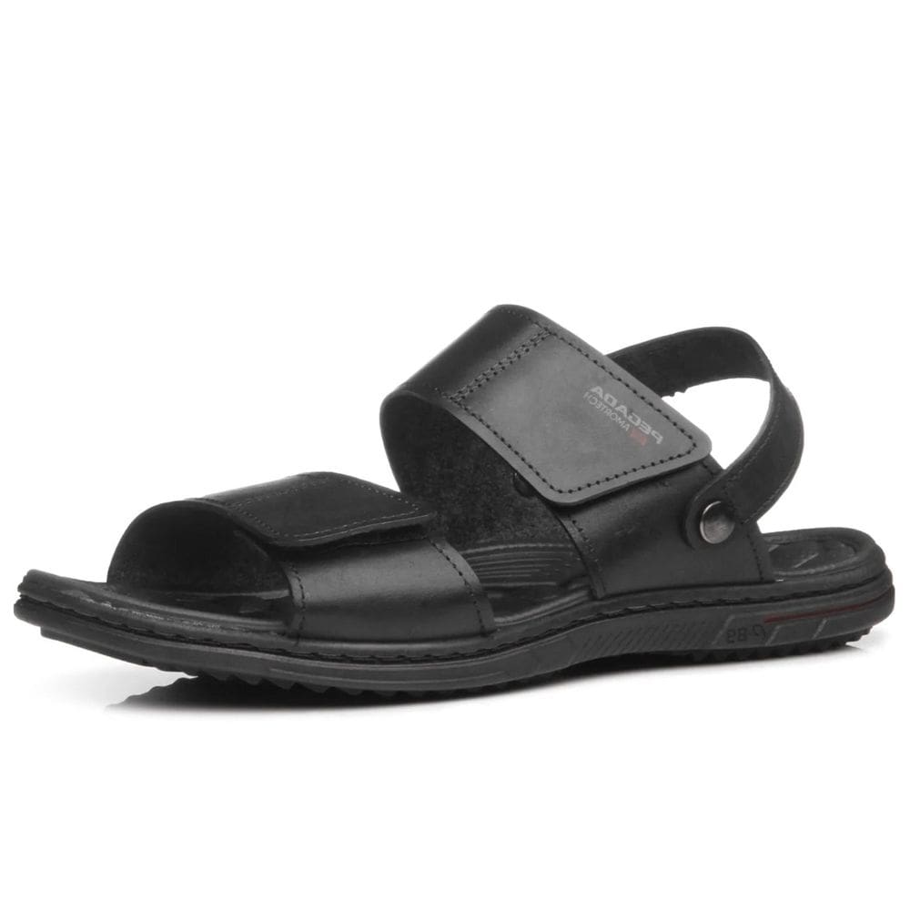 Sandália Papete Masculina em Couro Fácil Calce Pegada