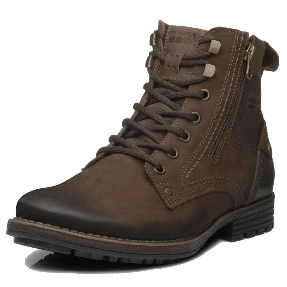 Bota Coturno Masculino Conforto Couro Pegada