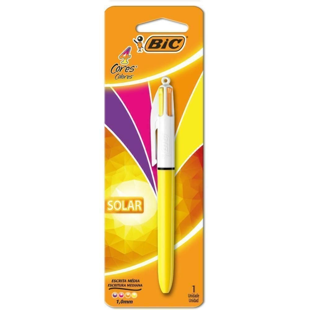 Caneta Esferográfica Bic 4 Cores Solar Fashion - Bic