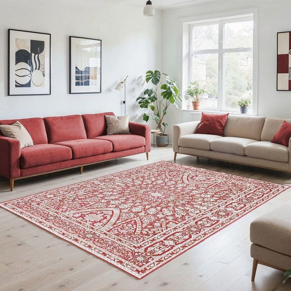 Tapete Aurora Clássico Retangular 100x150 78% Polipropileno 22% Poliéster Vermelho