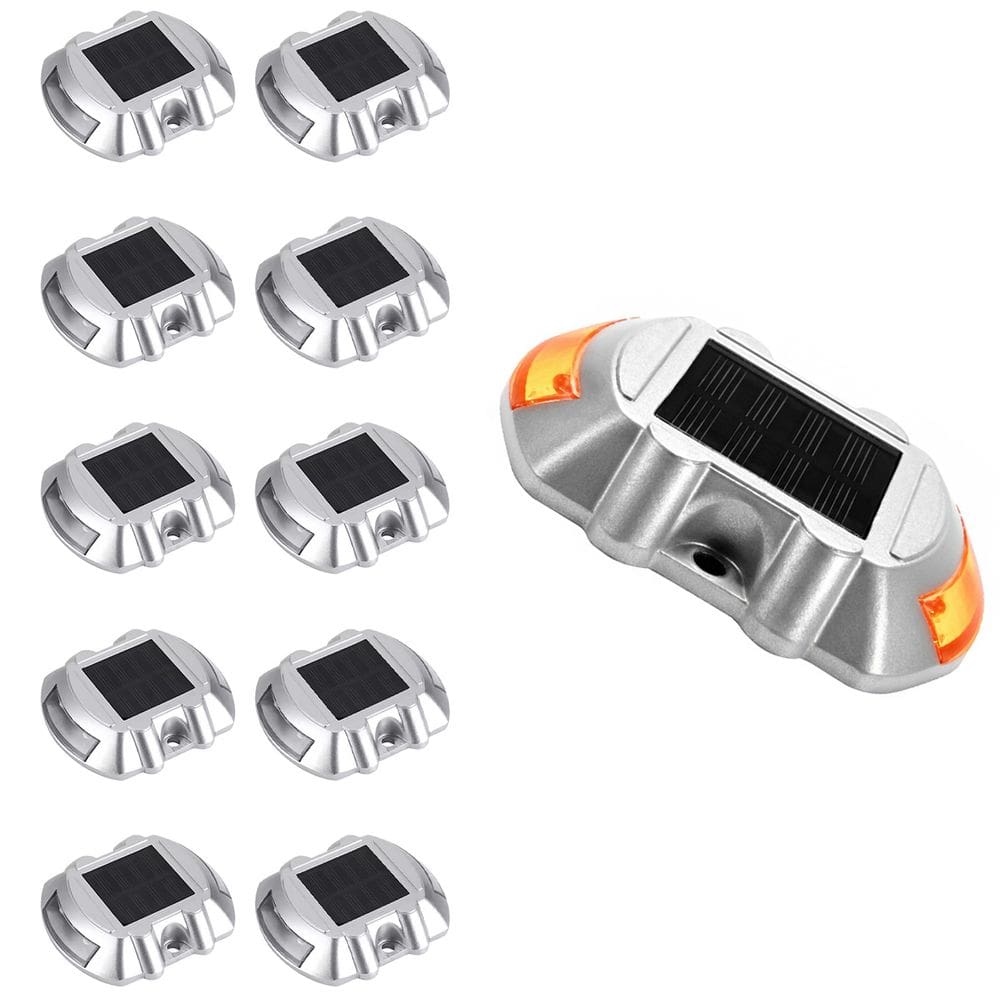 Tacha Sinalizadora Viaria Solar Kit 10 Uni Rodovia Estrada Transito Obra Sinalizacao Iluminacao Pavimentacao