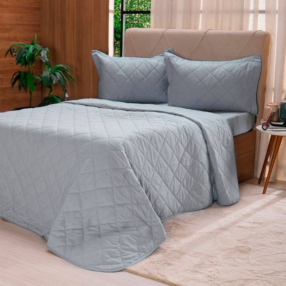 Kit Colcha Solteiro 200 Fios Lisa 100% Algodão 160x240cm