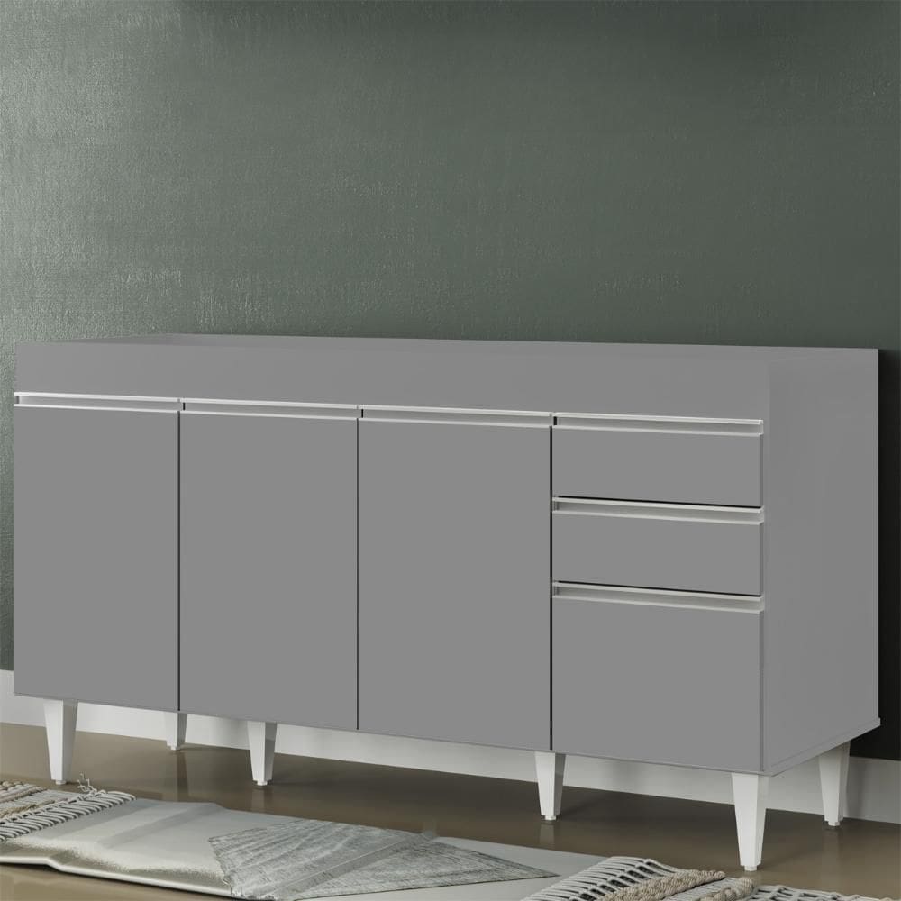 Balcão de Cozinha para Pia 150cm sem Tampo Marrocos Cinza   - Lumil