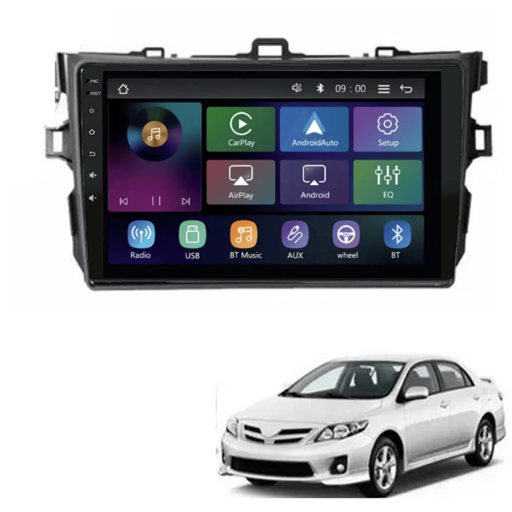 Central Multimídia MP5 Corolla 2008/2014 Tela 9” Polegadas Carplay e Android Auto Sem Fio - Roadstar RS-9200BR Pro Line