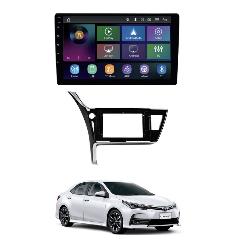 Central Multimídia MP5 Corolla GLI 2017/2019 Tela 9” Polegadas Carplay e Android Sem Fio - Roadstar RS-9200BR Pro Line