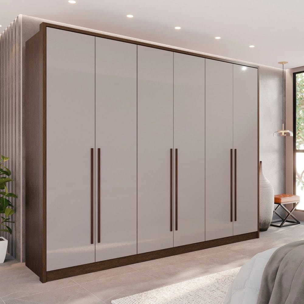 Guarda-roupa 6 Portas 6 Gavetas Anápolis Plus 100% Mdf New Canion/ Off White