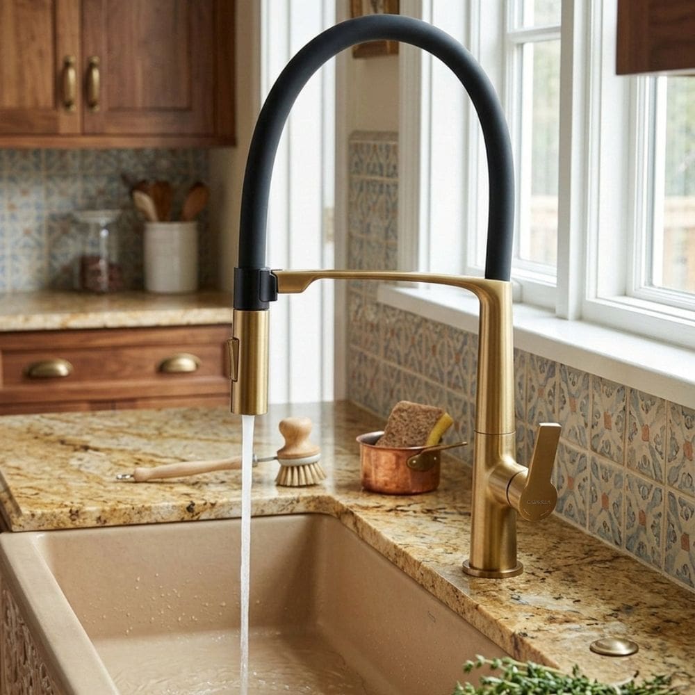 Torneira Monocomando Gourmet Flex Pro Casavilla Dourado