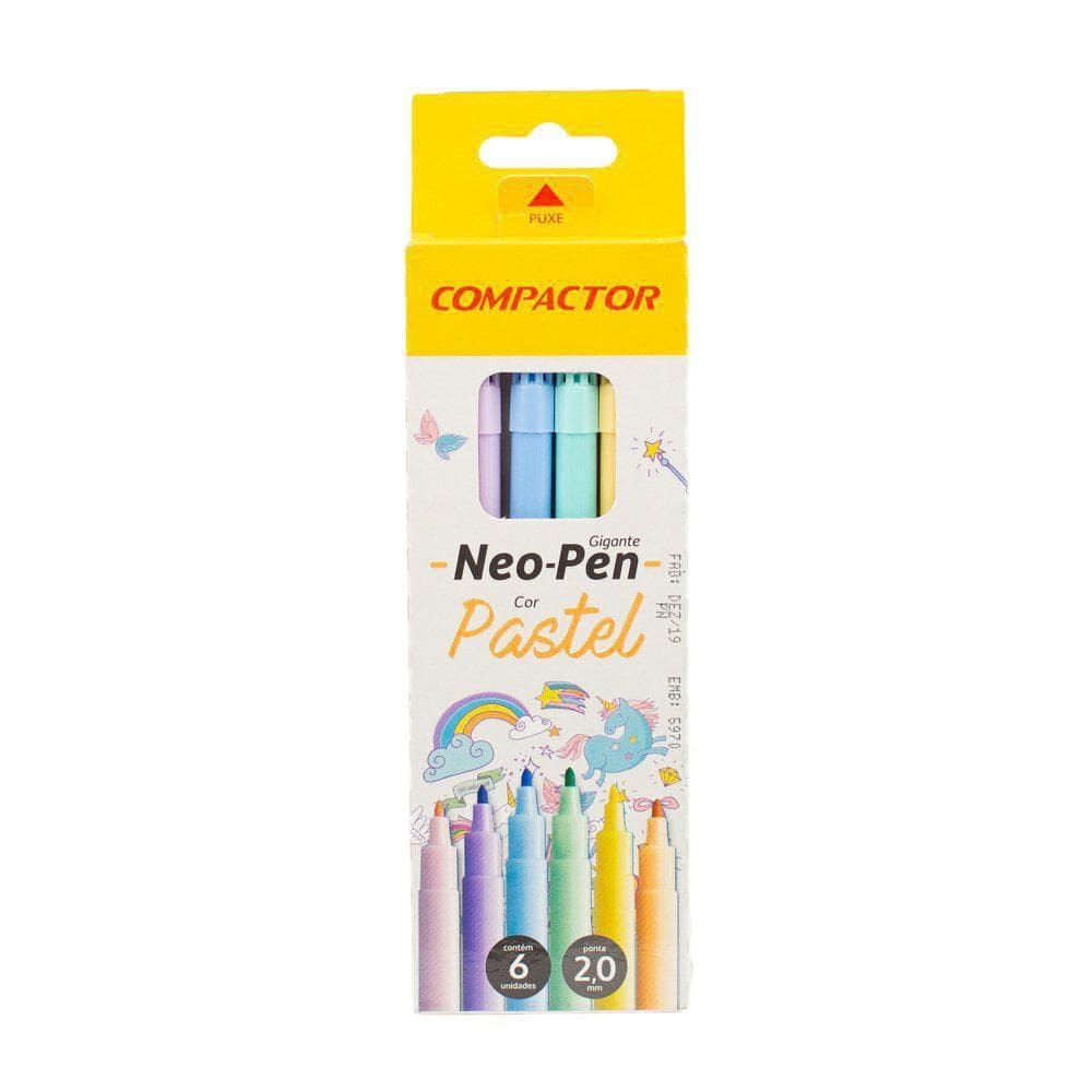 Caneta Hidrocor Neo-Pen Tons Pasteis - 6 Cores