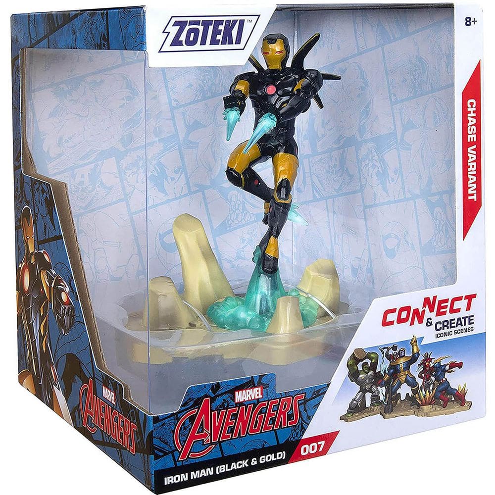 Boneco Homem De Ferro 15Cm Preto E Dourado Zoteki Vingadores