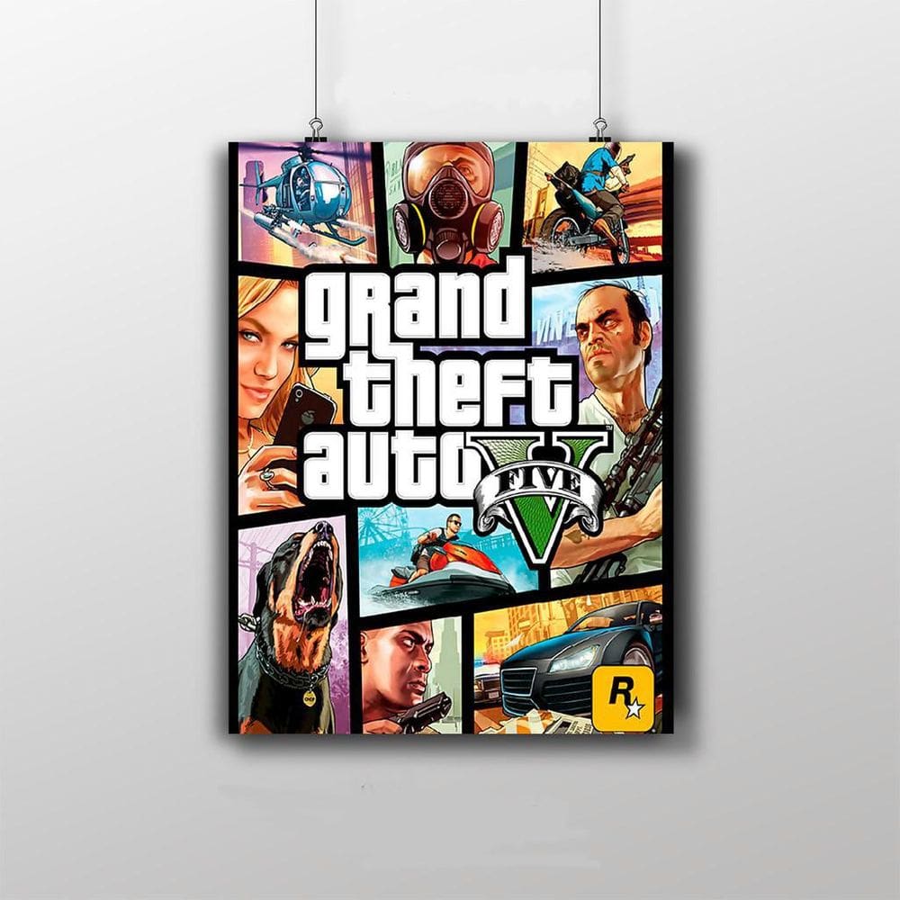 Placa Decorativa Gta V Game Poster Gta 5