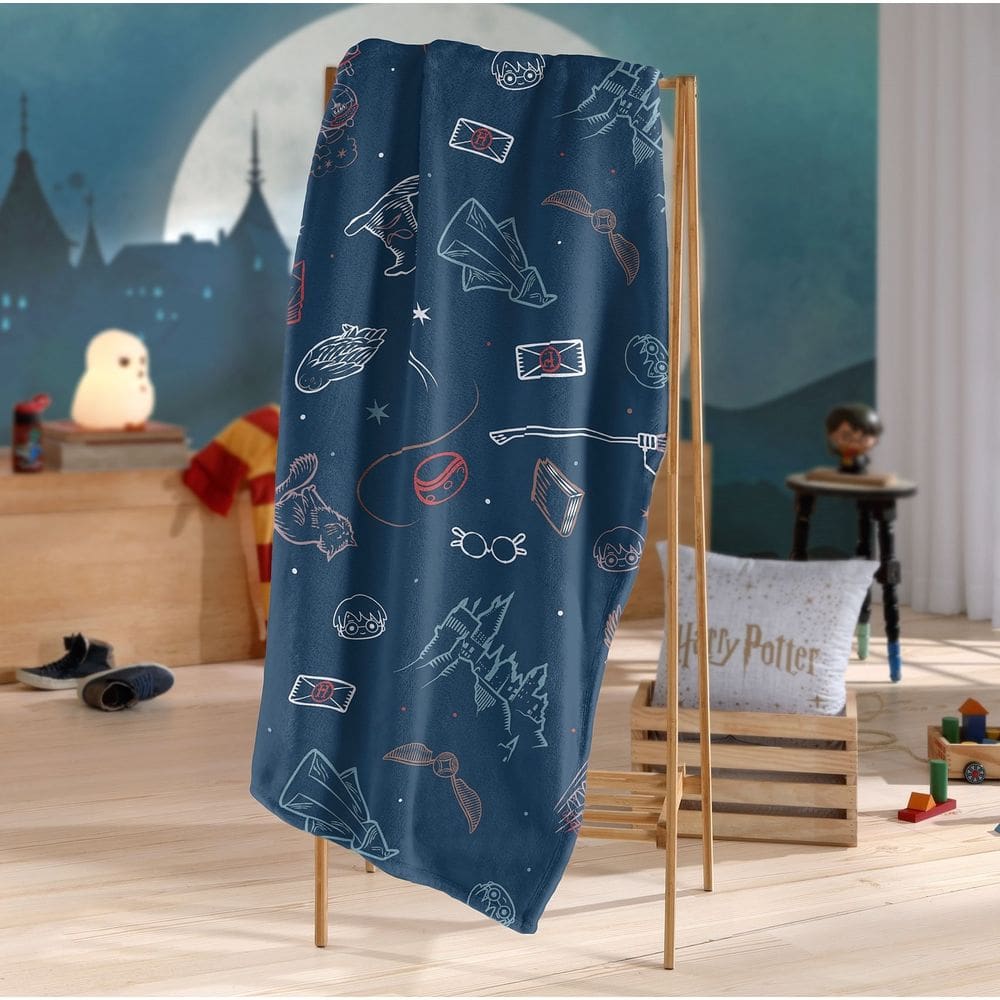 Manta Plush Licenciado Harry Potter Solteiro 150x220cm - Harry Potter