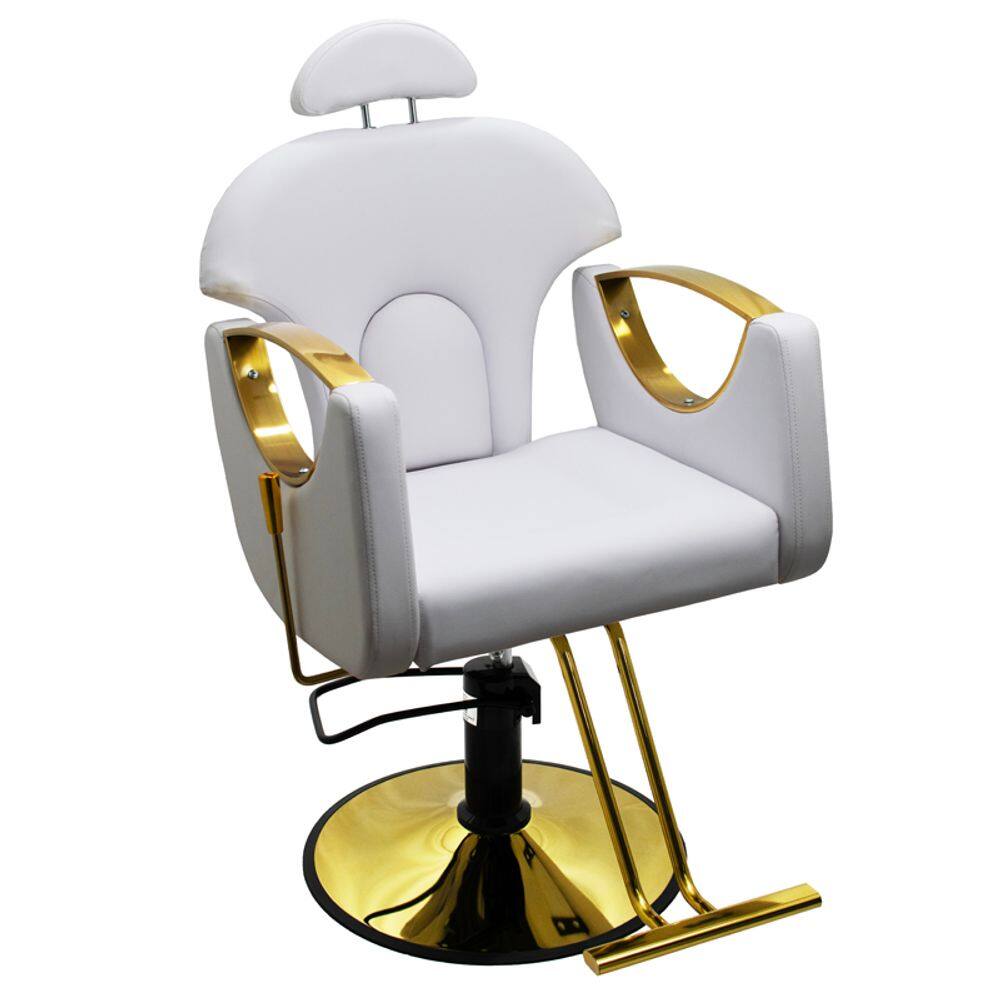 Cadeira de Cabeleireiro Belarus Reclinável Base Redonda - Branco