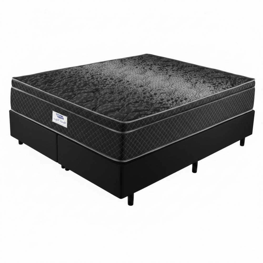 Cama Box Casal Queen 158cm Gazin Perola Negra molas ensacadas altura de 71cm Preto