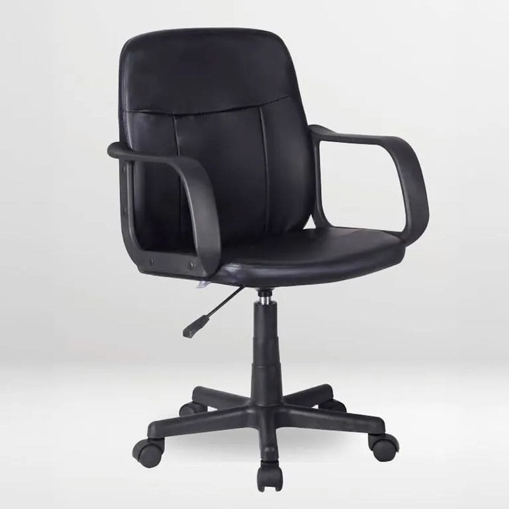 Cadeira Escritorio All Black Estofada Giratoria - Office Preta