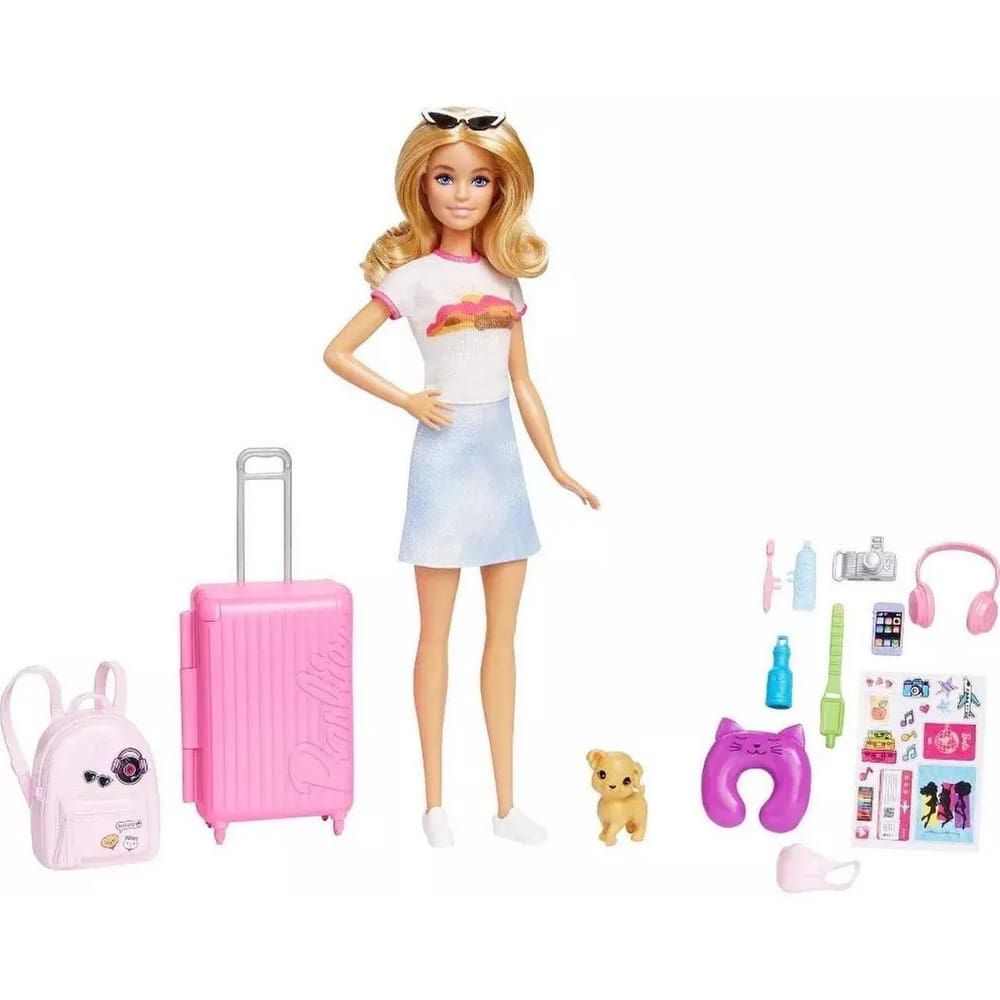Boneca Barbie Malibu Viajante Acessórios FriendsHJY18 Mattel