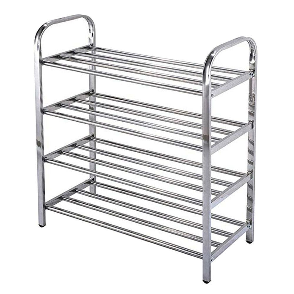 Sapateira Inox 4 Prateleiras Organizador de Sapatos Estante Compacta para Sala Quarto