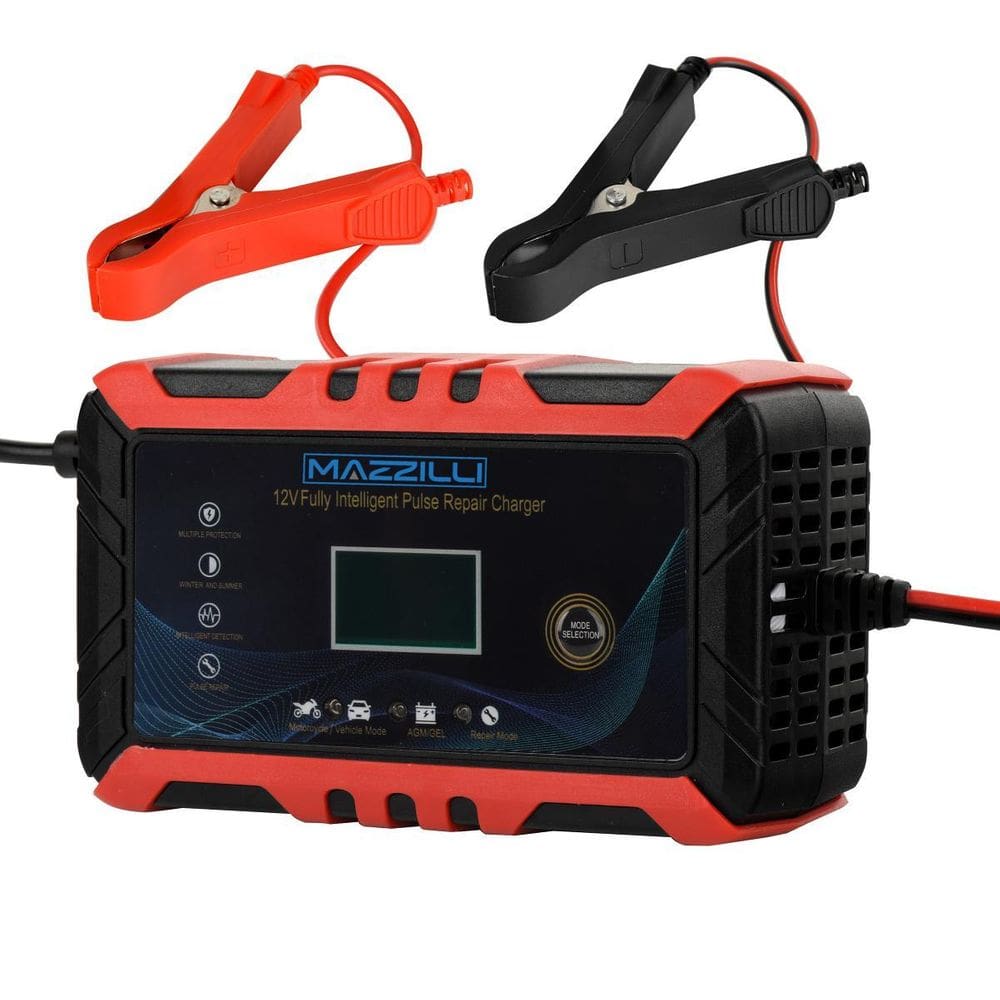 Carregador Bateria Bivolt Portatil 12V Moto Carro 15Ah-100Ah