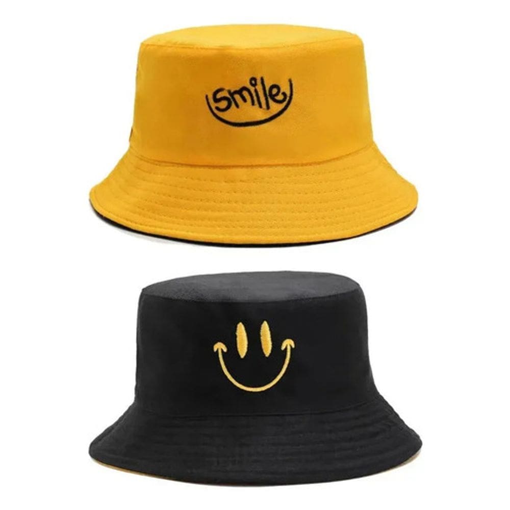 Chapéu Bucket Hat Smile Dupla Face – Algodão Reversível – Luke Sports