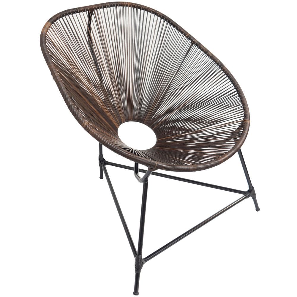 Cadeira Acapulco Poltrona Aço Fibra Sintética Junco Casa Varanda Jardim Argila Agp Ilumini