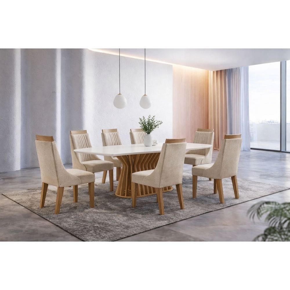 Conjunto de jantar 6 lugares 1,80 em MDF  Deluxe - Domus